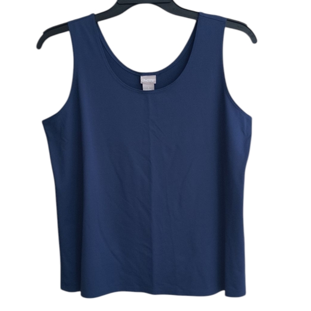 Chico's Deep Blue Sleeveless Tank Top Size XL